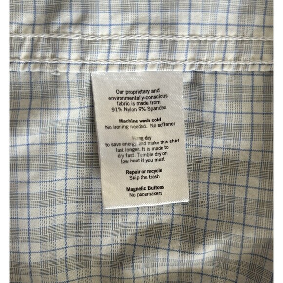 PONCHO MEN’s THE OVERCAST SHORT SLEEVE SHIRT Gary Blue Plaid XXL Fishing Outdoor - Picture 8 of 15